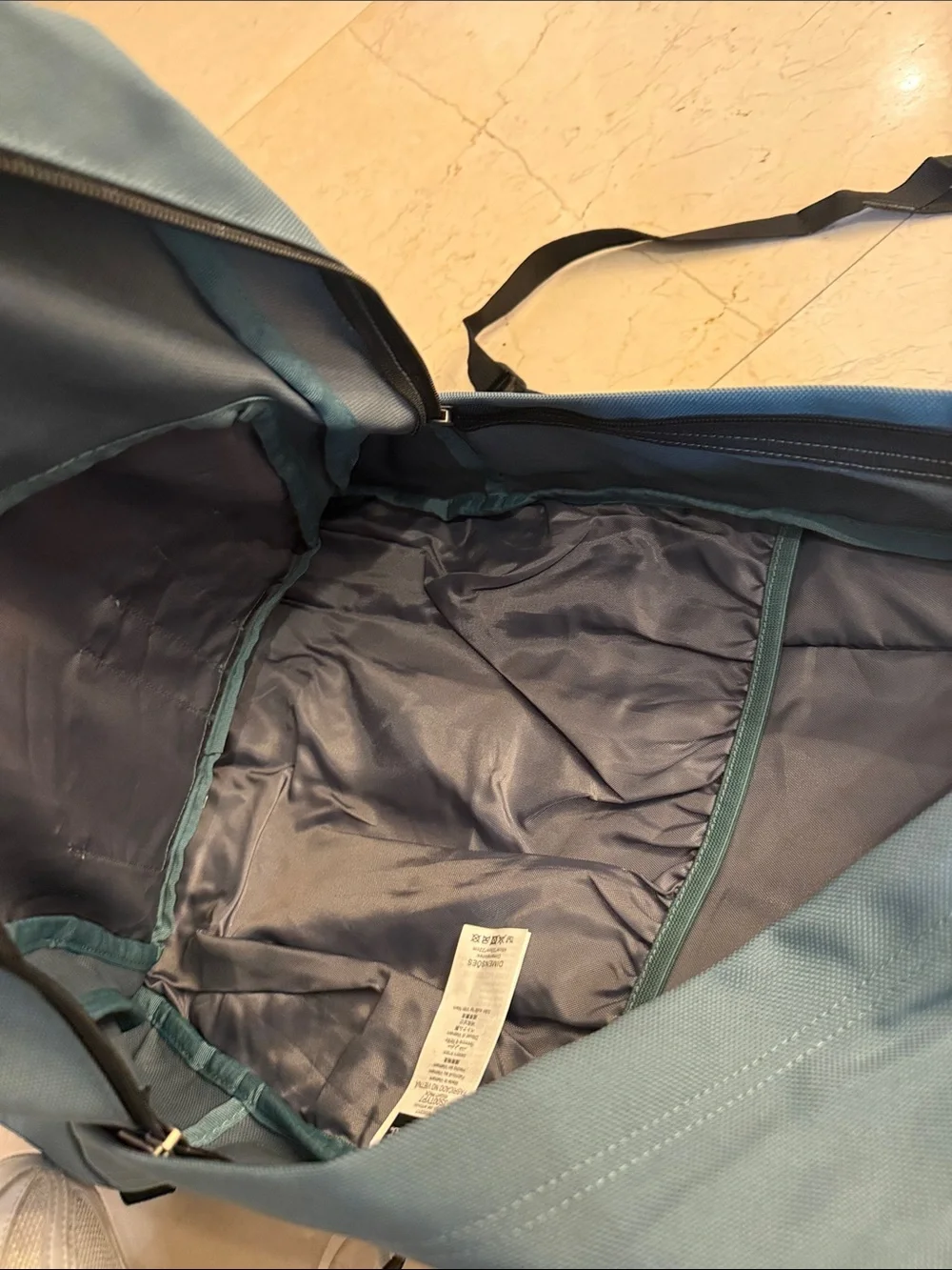 Jansport Teal Blue Canvas Backpack with Suede Base